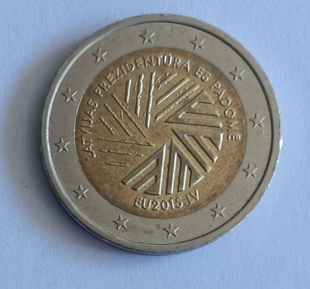 LETONIA 2015, 2€, PRESIDENCIA CONSEJO UNION EUROPEA.