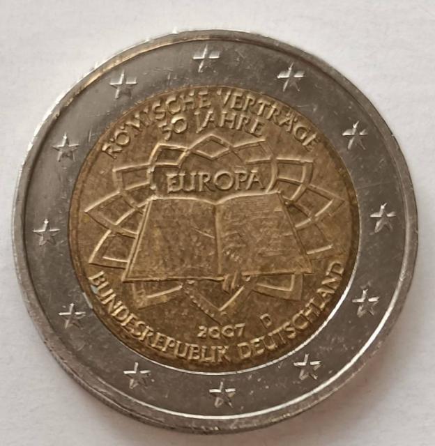 ALEMANIA 2007, 2€, CECA D, TRATADO DE ROMA
