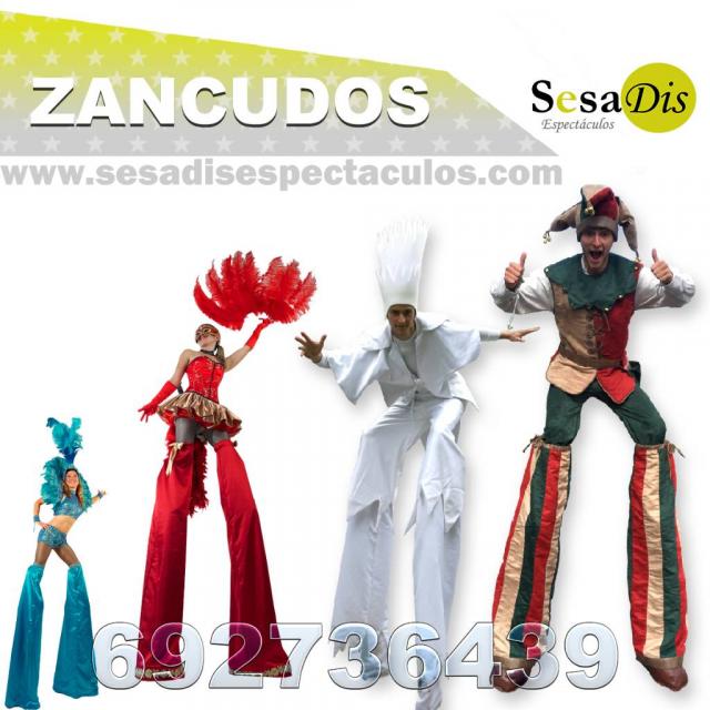 Espectaculo con zancos. zancudos