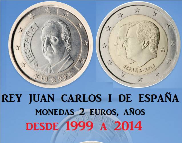 Colección completa 17  monedas 2€ Rey Juan Carlos I de España